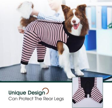 Комбінезон для собак Kuoser після операції на задніх лапах, чорний, розмір L (M(спинка:34см), Рожевий)