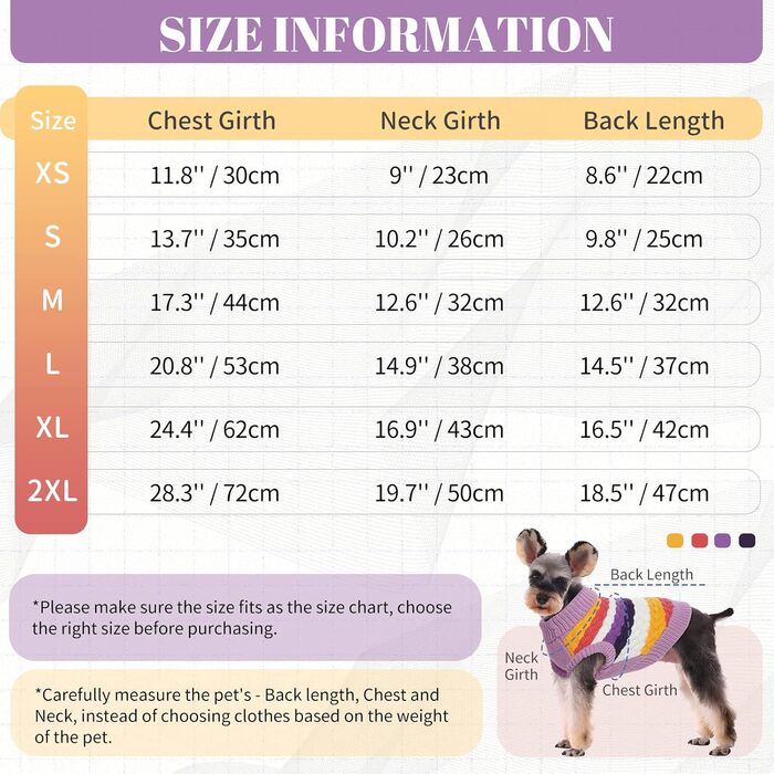 Теплий пуловер для собак Kuoser, для маленьких та середніх собак, флісова одіяг, зима (S, фіолетовий)