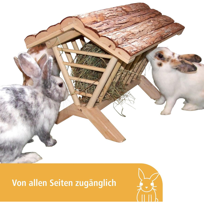 Годівниця для сіна Kerbl Pet Nature 45x32x33 см, дерев'яна