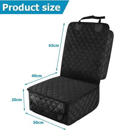 Чохол на автокрісло для домашніх тварин JNNJ, водонепроникний, підходить для всіх авто та SUV (чорний)