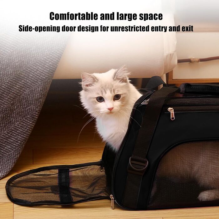 Транспортний бокс для котів, чорний: дихаючий, багатофункціональний, для подорожей та активного відпочинку