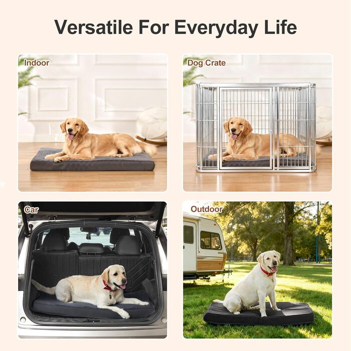 Ортопедичне ліжко для собак на зиму та літо з знімною, пральною наволочкою, 104*68*8 см (Сірий, 73*45*7)