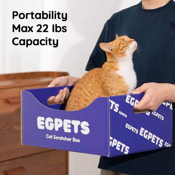 Котяча картонна когтеточка EGPETS, велика, міцна, знімна підкладка, фіолетова