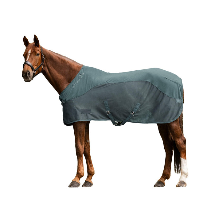 Флісова попона-рубашка Waldhausen Comfort для коней, 135 см, колір сосновий зелений