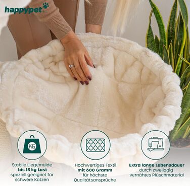 Кігтеточка HAPPYPET 'Леонардо' XXL для великих котів, 250-275 см, товсті стійкі стовпи, великі лежанки до 20 кг, гніздо, сертифіковане дерево, кігтеточка для Мейн-кунів та Регдоллів, сірий/кремовий колір