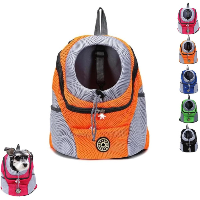 Рюкзак для собак літній, для великих собак, для піших прогулянок (Помаранчевий, L)