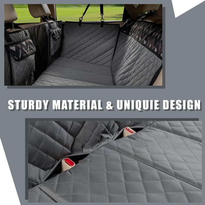 Захист сидіння авто для собак з твердим дном (Hängemattenbrücke) - сірий, для стандартних авто та SUV