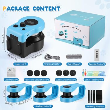 Інтерактивна іграшка для котів GJCrafts: автоматичне котяче бігове колесо, іграшка для полювання з дистанційним керуванням, регульована швидкість