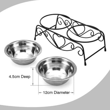 Набір мисок для котів та собак, підняті миски з нержавіючої сталі, 2 шт.