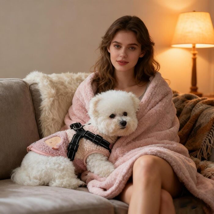 Зимовий теплий куртка для собак, водонепроникний, з підкладкою, з отвором для повідка, для холодної погоди, для малих та середніх собак, зелений / білий (рожевий / білий)