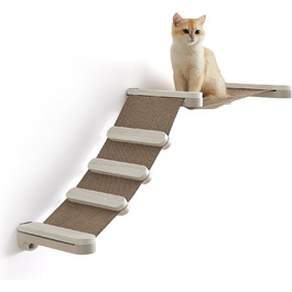 Кігтеточка Feandrea Clickat Collection 006 - висока, стійка, настінна, з 2 сидіннями, діаметр 10.4 см, швидка збірка, розширювана, гамак для котів (L-002)