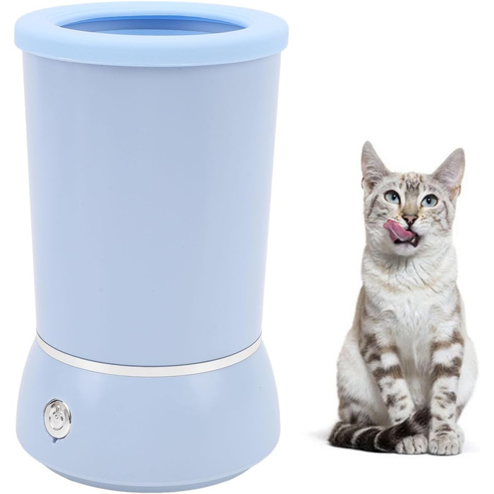 Автоматичний мийник лап для собак Asixxsix, перезаряджуваний, портативний, з м'якою силіконовою щіткою, електричний, для дому та подорожей, блакитний