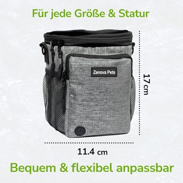 Сумка для ласощів для собак – практична сумка для тренувань з додатковим поясом – сумка для корму для собак, сумка для тренувань та прогулянок – міцна, водостійка сумка для ласощів для собак для подорожей