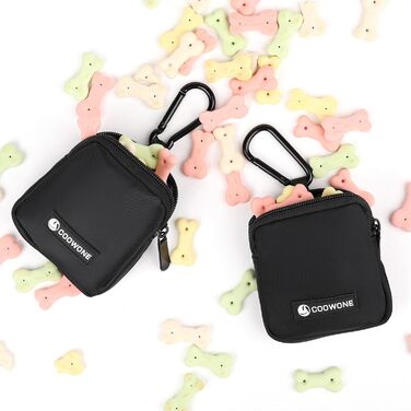 Сумка для ласощів для собак COOWONE з кликером для дресирування, водонепроникна, з тримачем для пакетів, чорна