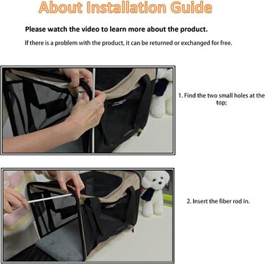 Розширювана переноска для домашніх тварин Wakytu для собак та котів, велика сумка для подорожей з 5 сітчастими вікнами (Коричнева, S)