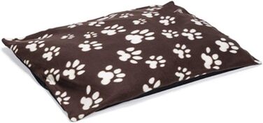 Подушка Karlie Kissen Quadratisch з флісу з мотивом лап, 91x70x4 см, коричнева
