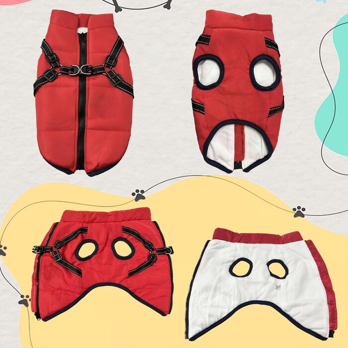 Водонепроникний собачий плащ з шлейкою, зимова тепла флісова куртка для середніх та великих собак, світловідбиваючий вітрозахисний собачий костюм (оливковий, M) Оливковий – L