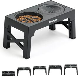 Миски для собак NAHANGPET 3-в-1: повільне годування, регульована висота, протиковзкі, для маленьких, середніх та великих собак, чорний (сірий)