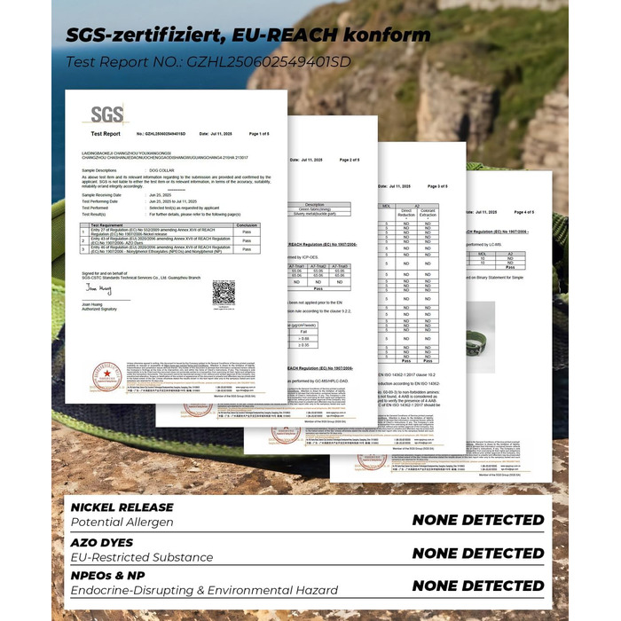 Нашийник для собак Premium NeckShield Kontroll – 5 см, з посиленим амортизуючим наповнювачем, сертифікована безпека SGS, професійний захист для великих і дуже великих собак, 50-58 см, колір Джунглі Ніч