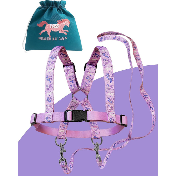 Дитяча попонування для коня Jubi® Blau Pferdeleine - регульована, з сумкою для зберігання - екіпірування для коней/іграшки для коней