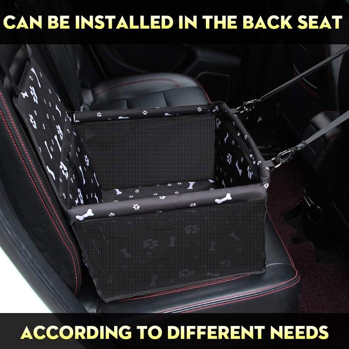 Автокрісло для собак - переноска для маленьких собак, водонепроникна, для заднього та переднього сидіння