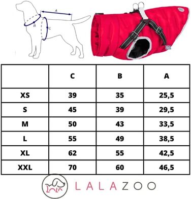 Водонепроникна тепла куртка для собак 2-в-1 з інтегрованою шлейкою - Зимова куртка для собак з відбиваючими елементами, вітронепроникна та легка, ідеальна для осені та зими, червона, розмір L