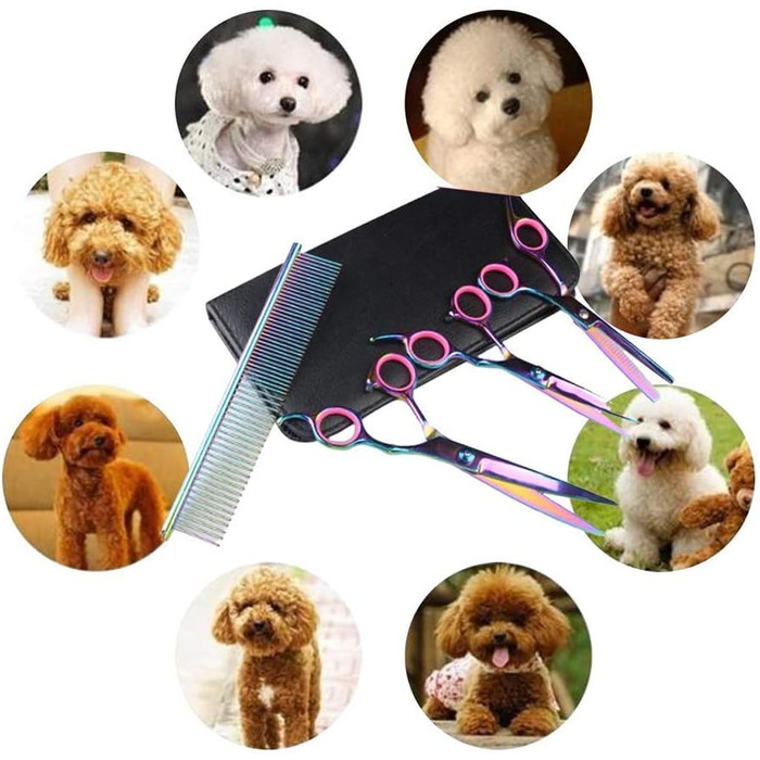 Набір для стрижки тварин QUNINE: професійні ножиці, тример, гребінець для собак та котів