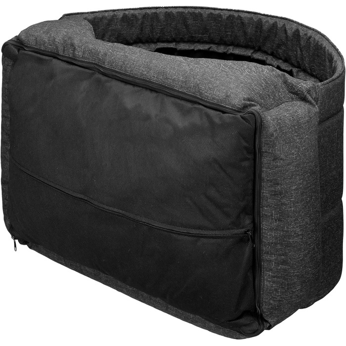 Квіткове ліжко для собак - будиночок-ліжко 2 в 1 - ідеально для маленьких та середніх собак. Зручне ліжко-будиночок з віднімним та пральним чохлом. Стабільний корзинка 82x58 см, темно-сірий, штучний льон.