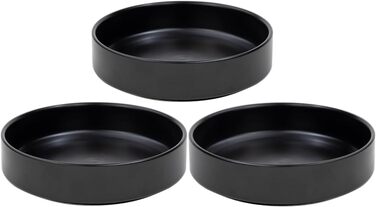 Набір мисок для котів з кераміки, 3 шт. - миски для котів та кошенят, 15*4 см (чорний)