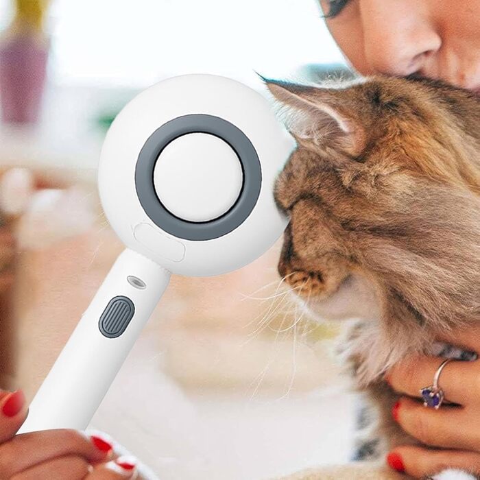 Щітка для догляду за котами з водою, для довгошерстих котів, з резервуаром для води, біла