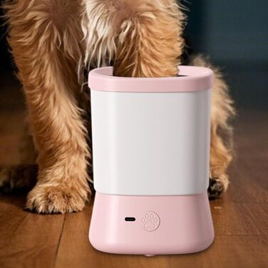 Миска-мийка для лап собак, портативна | Мийка для лап домашніх тварин 2-х режимна, проти розбризкування, для кемпінгу, прогулянок (рожева)