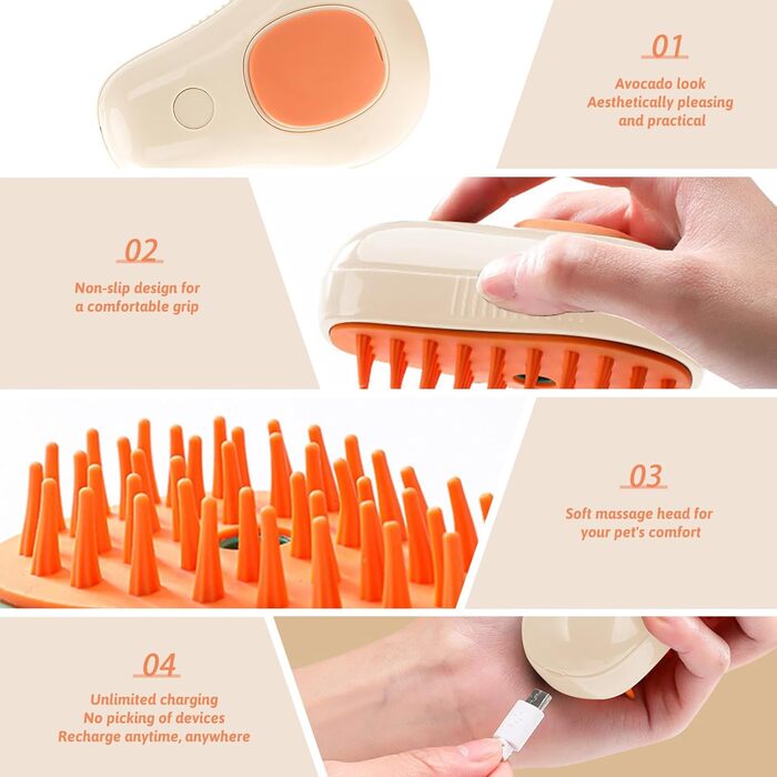 Щітка для котів та собак з водою, для короткої та довгої шерсті. Щітка для видалення шерсті, масажу та догляду за тваринами (3 стилі)