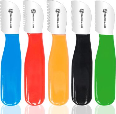 Набір професійних інструментів для грумінгу собак FLAMIA & JABZ (5 шт.) з крестоподібними зубцями, для правшів