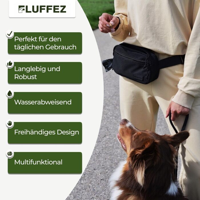 Легкий та зручний лежак-сумка для собак Fluffez – бананка для ласощів з відділеннями та контейнером для відходів