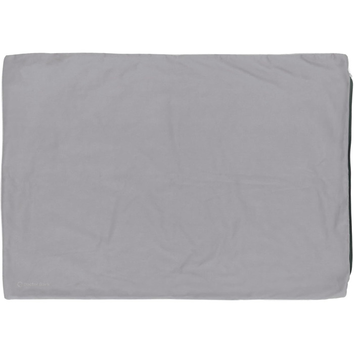 М'яке ліжко для собак великих порід Doctor Bark GreenLabel, зелений колір, знімний чохол L, світло-сірий