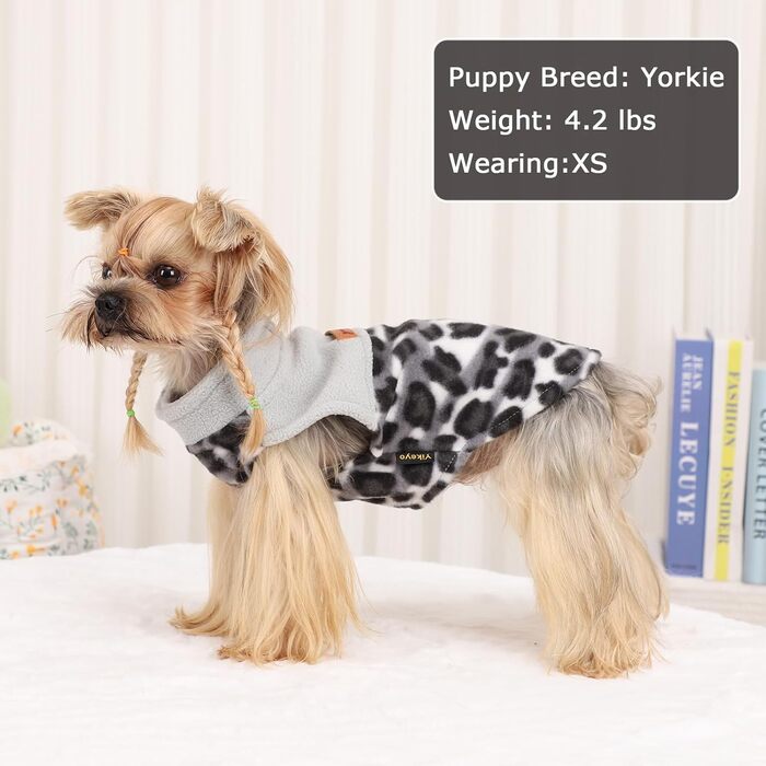 Флісова жилетка для собак Kosiyi, теплий собачий светр з отвором для повідка, одяг для домашніх тварин, легкий собачий халат для маленьких собак, хлопчиків, дівчаток, на осінь, на Новий рік, в клітинку, розмір (XX-Small, СІРИЙ)