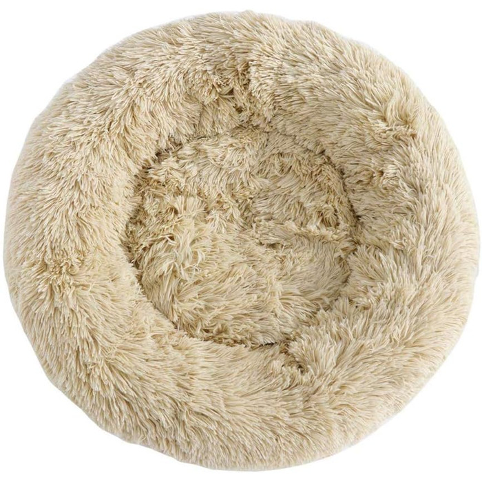 Розкішне собаче ліжко з піднятим бортиком, подушка для домашніх тварин знімним чохлом, миється, для собак маленьких, середніх та великих порід, розмір L, (S-50см, бежевий)