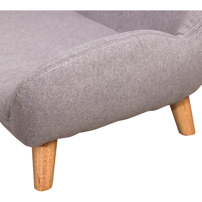 PawHut Софа для собак, лежанка для тварин, скандинавський стиль, сіра, 72 x 44 x 31 см