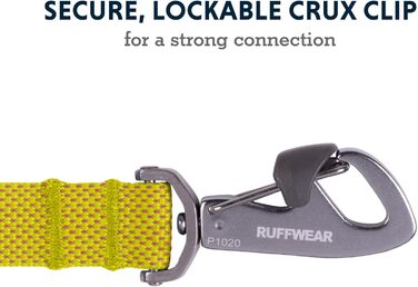 Повідок для собак Ruffwear Flagline 2-в-1, легкий і міцний, для бігу, на руку чи талію, із сумкою для зберігання та Crux-Clip, зелений, універсальний розмір