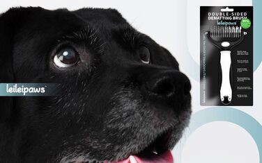 Щітка для собак та котів - двостороння щітка для видалення підшерстка та вичісування, 17/9 зубців, ручка Pinguin, для довгої та короткої шерсті, м'який догляд за шерстю та видалення підшерстка