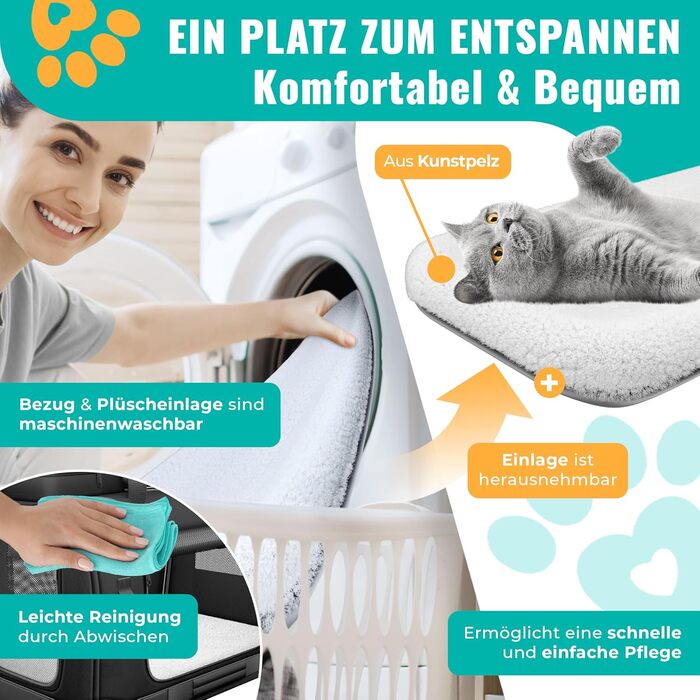 Транспортна переноска для собак та котів XL 82x58x58 см | Складана переноска для тварин з мискою та плечовим ременем | Чорний колір