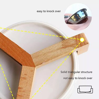 Керамічна миска для собак та котів з бамбуковою підставкою 2 шт. 600 мл (Чорний)