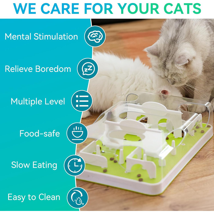 Інтерактивна годівниця-головоломка для котів ALL FOR PAWS, інтелектуальна іграшка, розвиваюча іграшка для котів