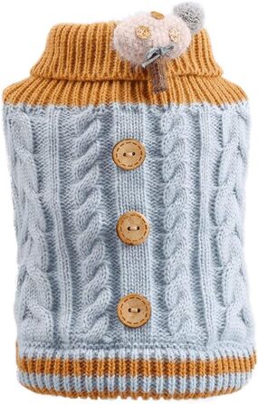 Теплий зимовий пуловер для собак Doubleer - тепла жилетка, м'який в'язаний светр для маленьких та середніх собак (рожевий, синій, жовтий)