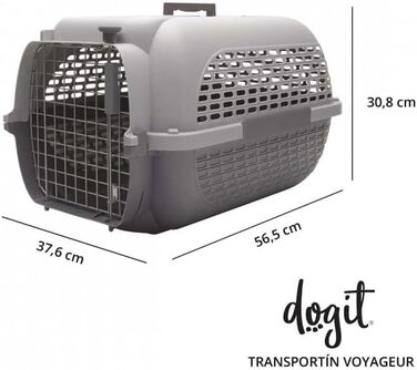 Транспортний бокс для собак Dogit Voyageur Modell 200, середній, сірий (56 x 38 x 30 см)
