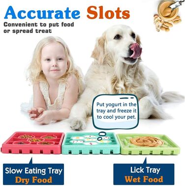 Набір мисок для собак 4 в 1 з уповільненням годування, інтерактивна миска для собак та котів, з присосками (4 шт.)
