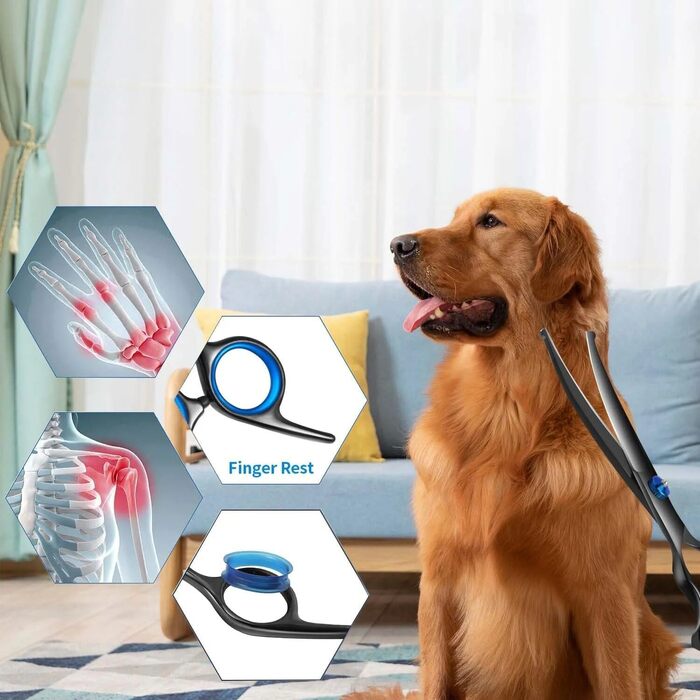 Набір професійних ножиць для собак та котів, нержавіюча сталь, безпечні кінчики, ножиці для фінальної обробки, гребінець для грумінгу