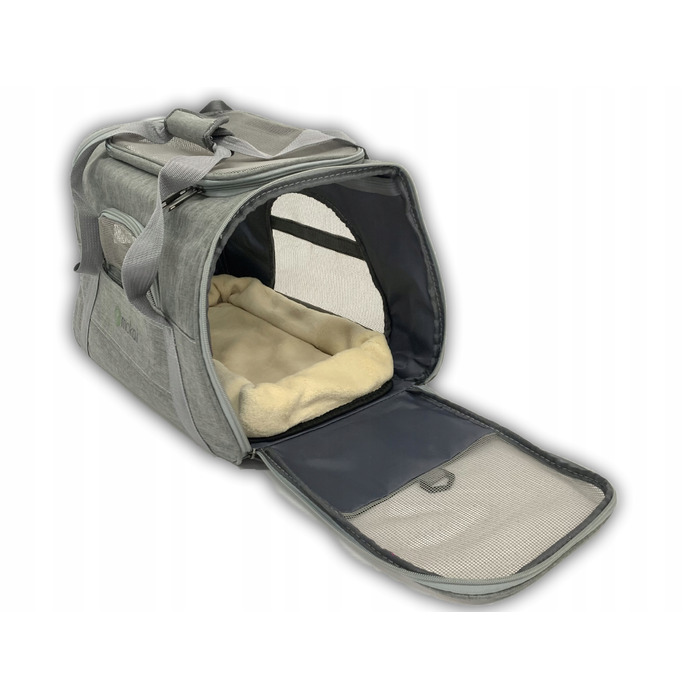 Транспортувальна сумка-переноска для котів та собак, сіра, зручна та портативна