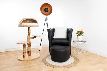 Драбинка для котів Bontoy Stella з дерева, 109 см: міцна, з великим лежанкою та іграшкою, 2 сходинки