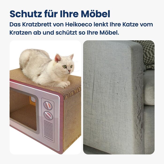 Кігтеточка-будиночок для котів Heikoeco® 2-в-1, форма телевізора, з ігровою поверхнею, з якісного картону, захист від подряпин